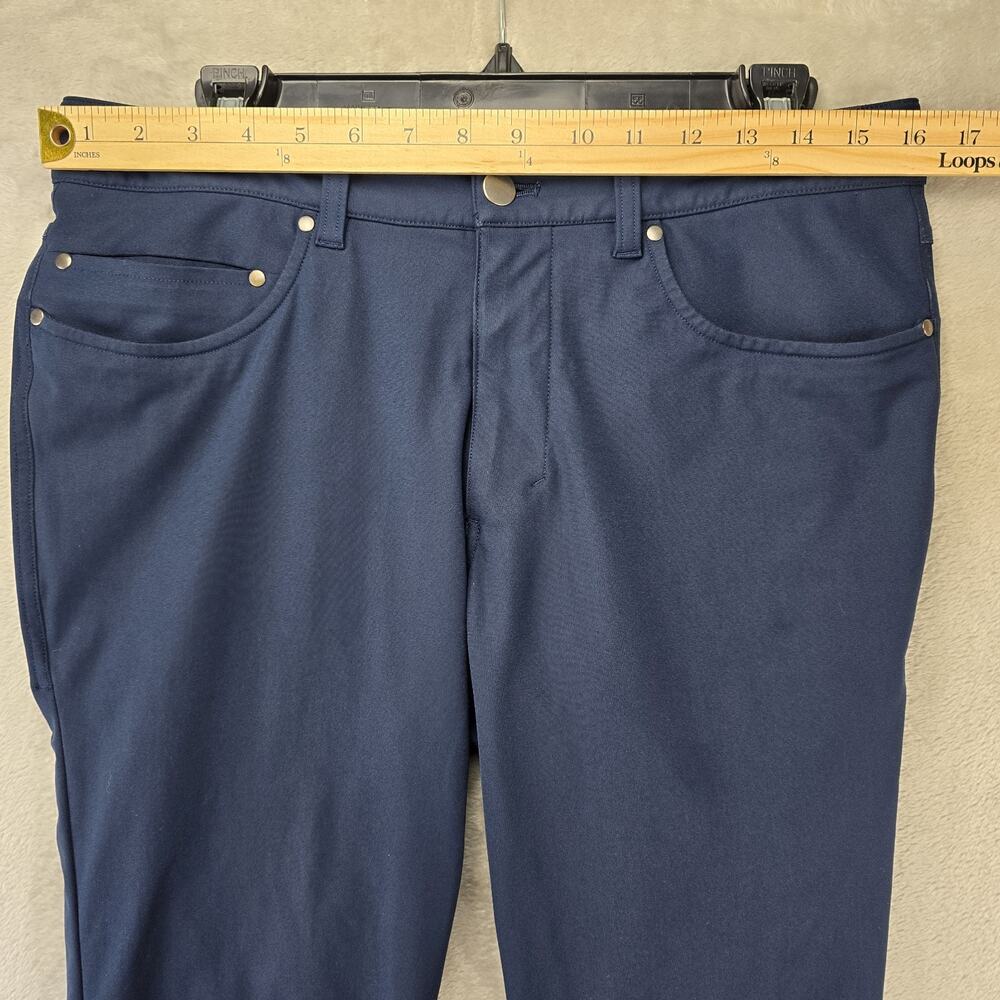 Lululemon Mens ABC Slim Fit Pants 31 (Fits 32x32) Blue Warpstreme LM5593S FLAWS - Picture 11 of 15